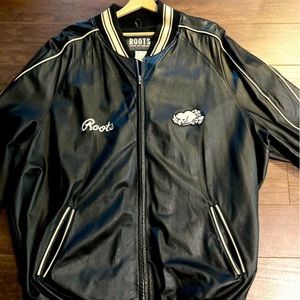 Roots leather Jacket custom made by Roots. I had it made bigger size 5XL worn